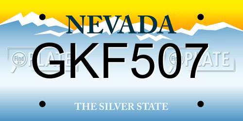 GKF507 Nevada License Plate