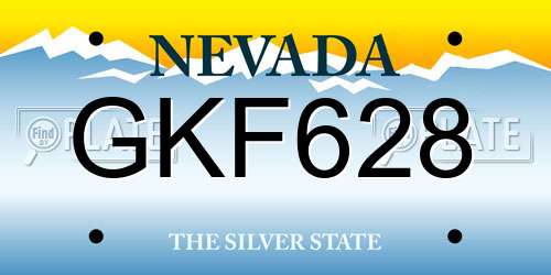 GKF628 Nevada License Plate
