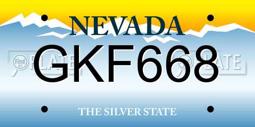 GKF668 Nevada License Plate