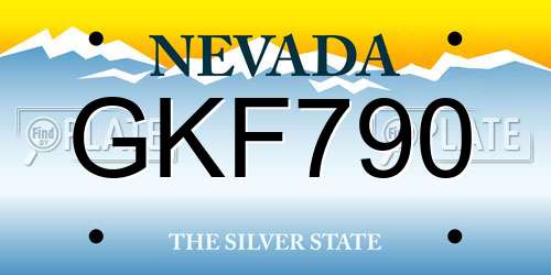 GKF790 Nevada License Plate