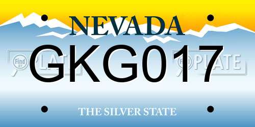 GKG017 Nevada License Plate