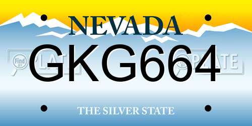 GKG664 Nevada License Plate