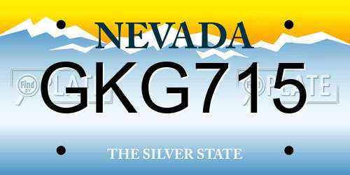 GKG715 Nevada License Plate