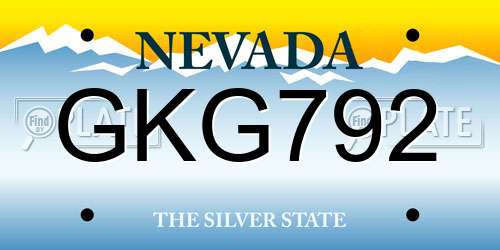 GKG792 Nevada License Plate