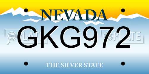 GKG972 Nevada License Plate