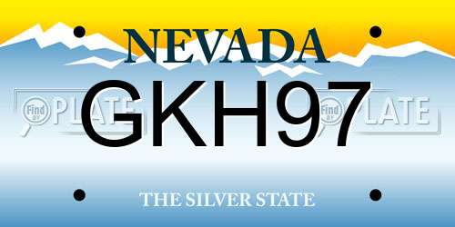 GKH97 Nevada License Plate