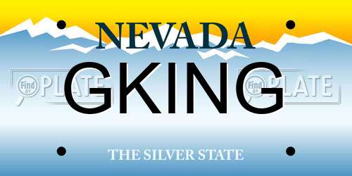 GKING Nevada License Plate
