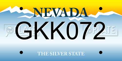 GKK072 Nevada License Plate