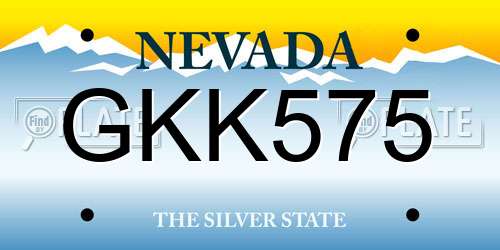GKK575 Nevada License Plate