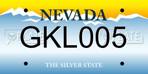 GKL005 Nevada License Plate