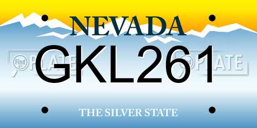 GKL261 Nevada License Plate