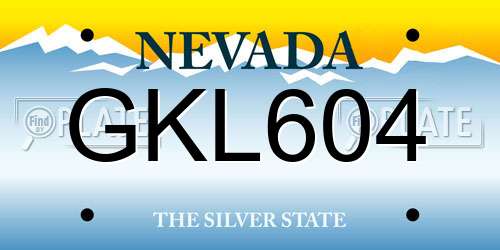 GKL604 Nevada License Plate