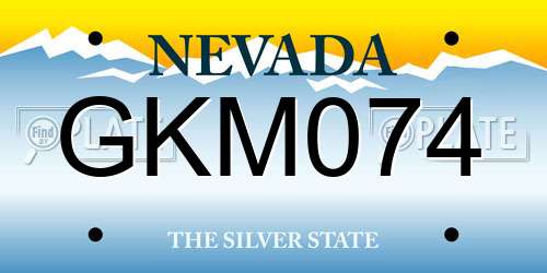 GKM074 Nevada License Plate