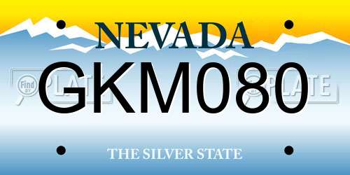 GKM080 Nevada License Plate