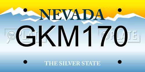 GKM170 Nevada License Plate