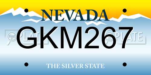 GKM267 Nevada License Plate