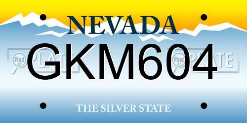 GKM604 Nevada License Plate