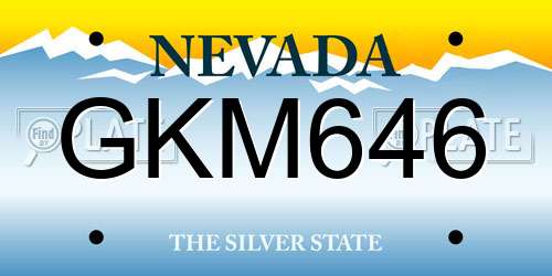 GKM646 Nevada License Plate