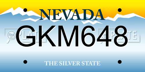 GKM648 Nevada License Plate