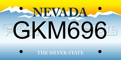GKM696 Nevada License Plate