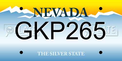 GKP265 Nevada License Plate