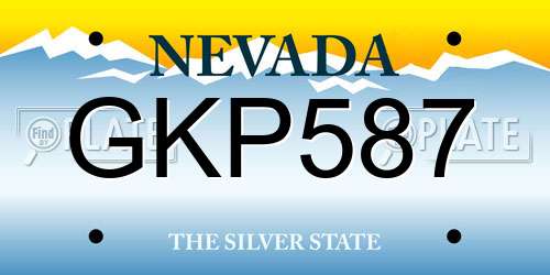 GKP587 Nevada License Plate