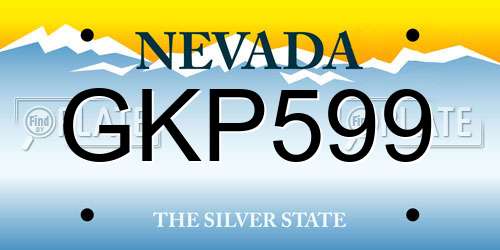GKP599 Nevada License Plate