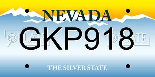 GKP918 Nevada License Plate