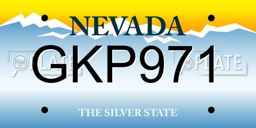 GKP971 Nevada License Plate