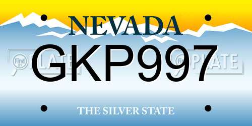 GKP997 Nevada License Plate