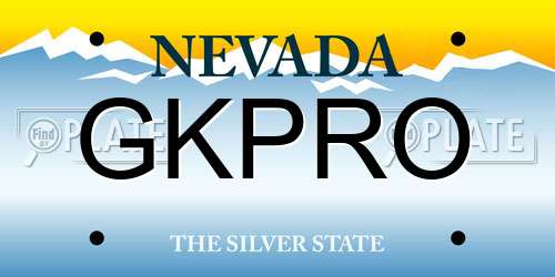 GKPRO Nevada License Plate