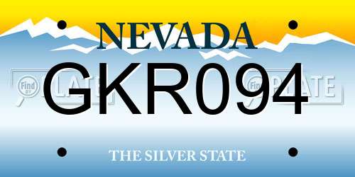 GKR094 Nevada License Plate