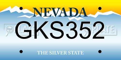 GKS352 Nevada License Plate