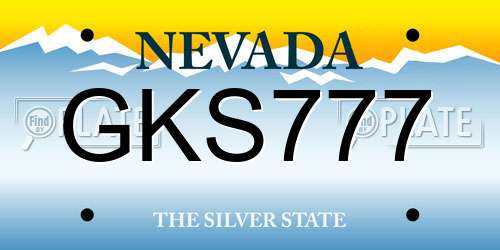 GKS777 Nevada License Plate
