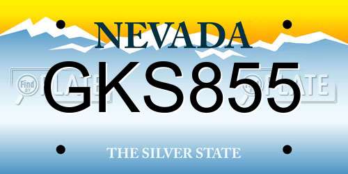 GKS855 Nevada License Plate