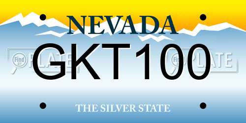 GKT100 Nevada License Plate