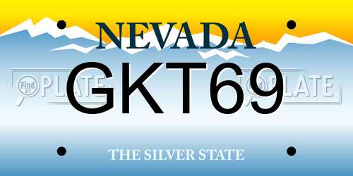 GKT69 Nevada License Plate