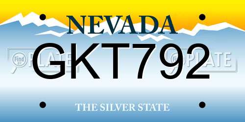 GKT792 Nevada License Plate