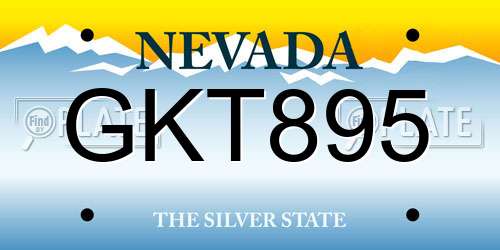 GKT895 Nevada License Plate