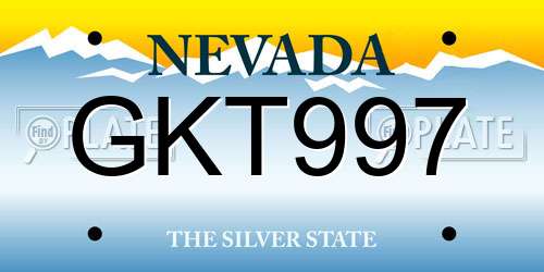 GKT997 Nevada License Plate