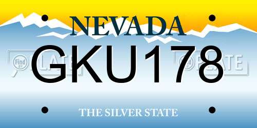 GKU178 Nevada License Plate