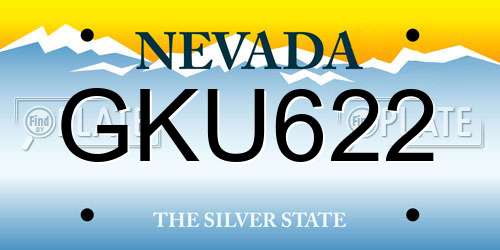 GKU622 Nevada License Plate
