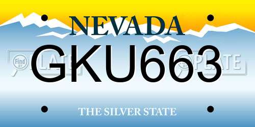 GKU663 Nevada License Plate