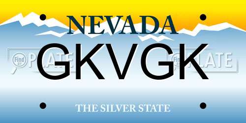 GKVGK Nevada License Plate