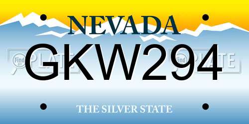 GKW294 Nevada License Plate