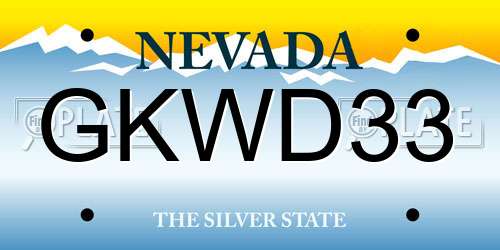 GKWD33 Nevada License Plate