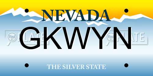 GKWYN Nevada License Plate