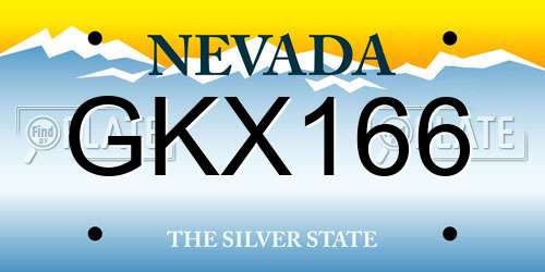 GKX166 Nevada License Plate