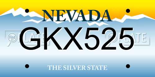 GKX525 Nevada License Plate
