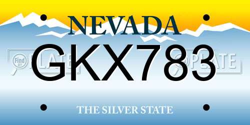 GKX783 Nevada License Plate